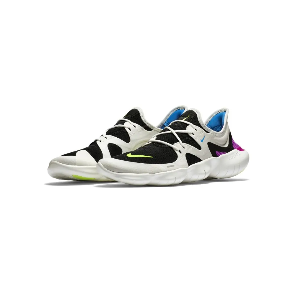 Nike Free RN 5.0 Summit White Summit White Black Blue Hero Volt Glow (AQ1289-100)