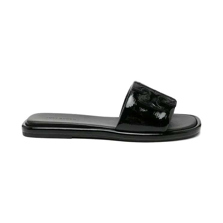 Tory Burch Double T Sport Slide Sandals Perfect Black (141380-001)