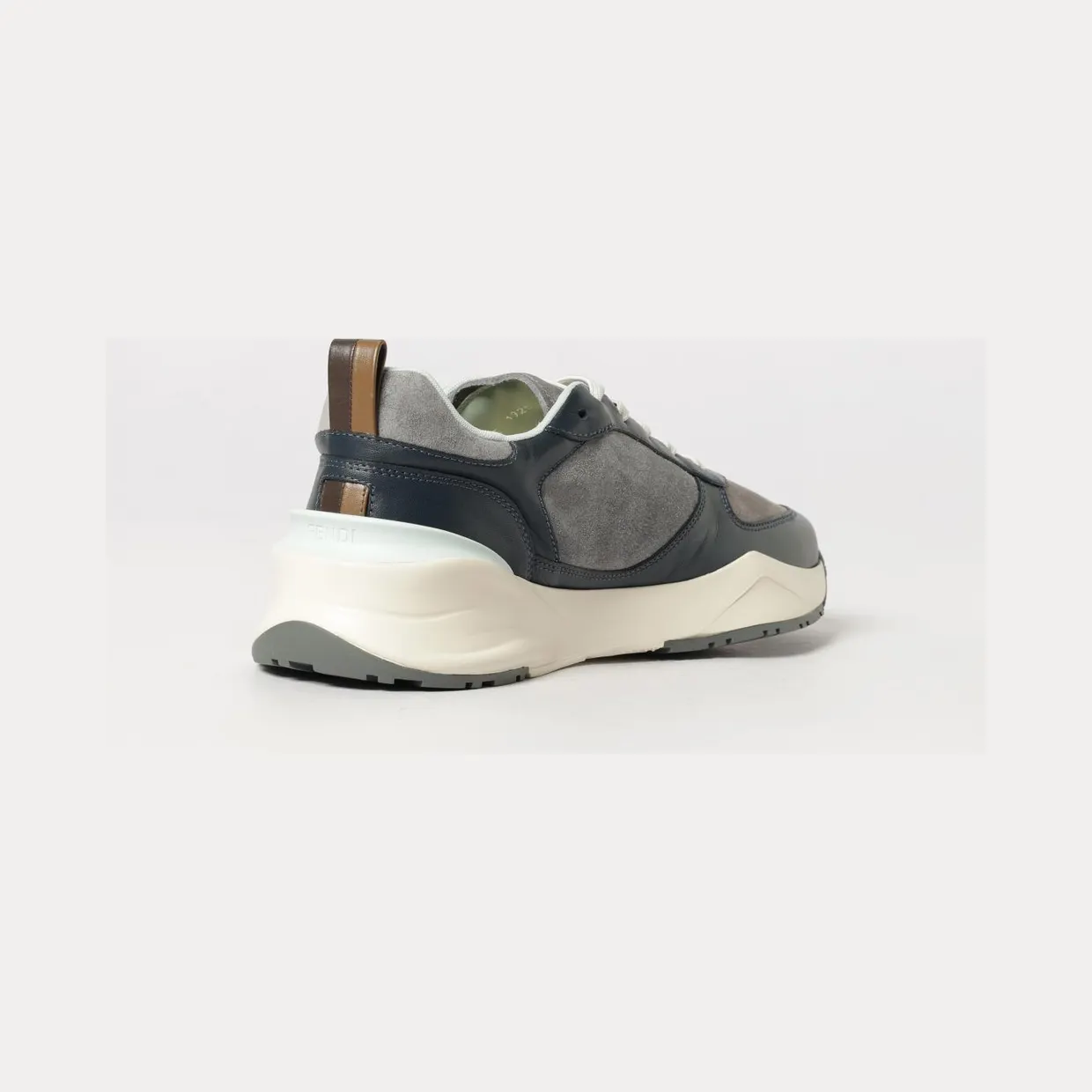 Fendi Flow Low-Top Sneakers in Suede and Smooth Calf Leather Blue (7E1925AY1WF1WPE) (2)