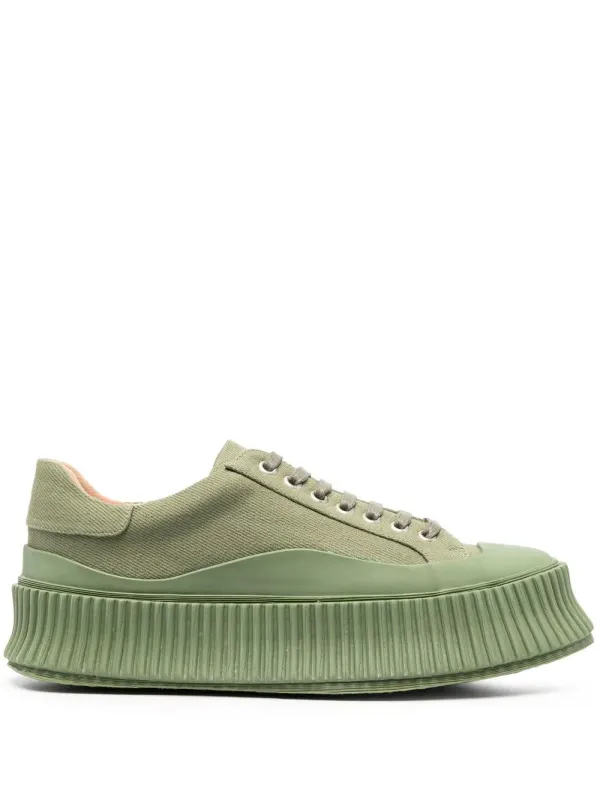 Jil Sander Sneakers with chunky zool and ronde neus – Green (J15WS0002P2965)