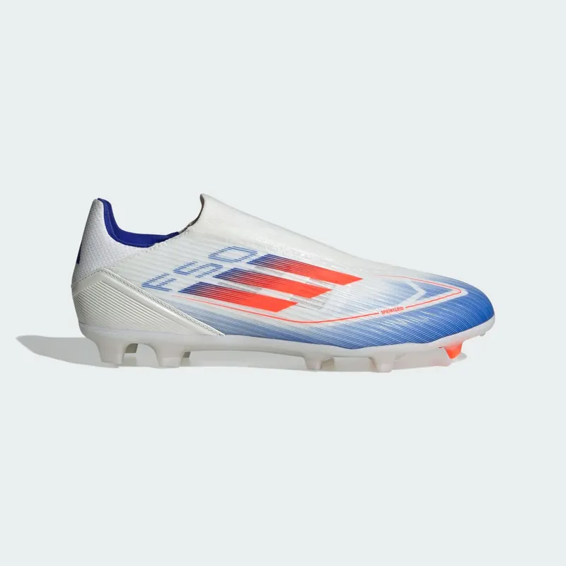 adidas F50 League Laceless Firm/Multi-Ground Cloud White Solar Red Lucid Blue (IE0606)