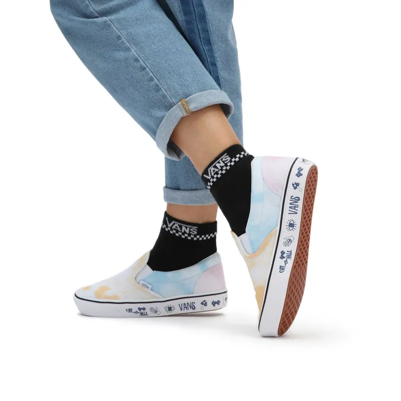 VANS Pastel Tie Dye Comfycush Slip-on Shoes White (VN0A7TNMB1Y)