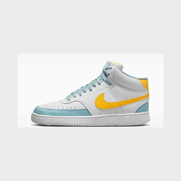 Nike Court Vision Mid Next Nature “White / Ocean Bliss / Gum Light Brown / Laser Orange” (FJ3998-100)
