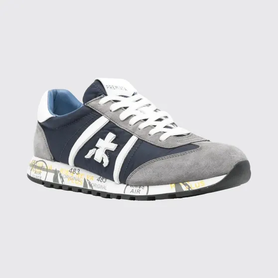 Premiata Lucy Cotton Twill and Nylon Sneakers Blue (LUCY7089)