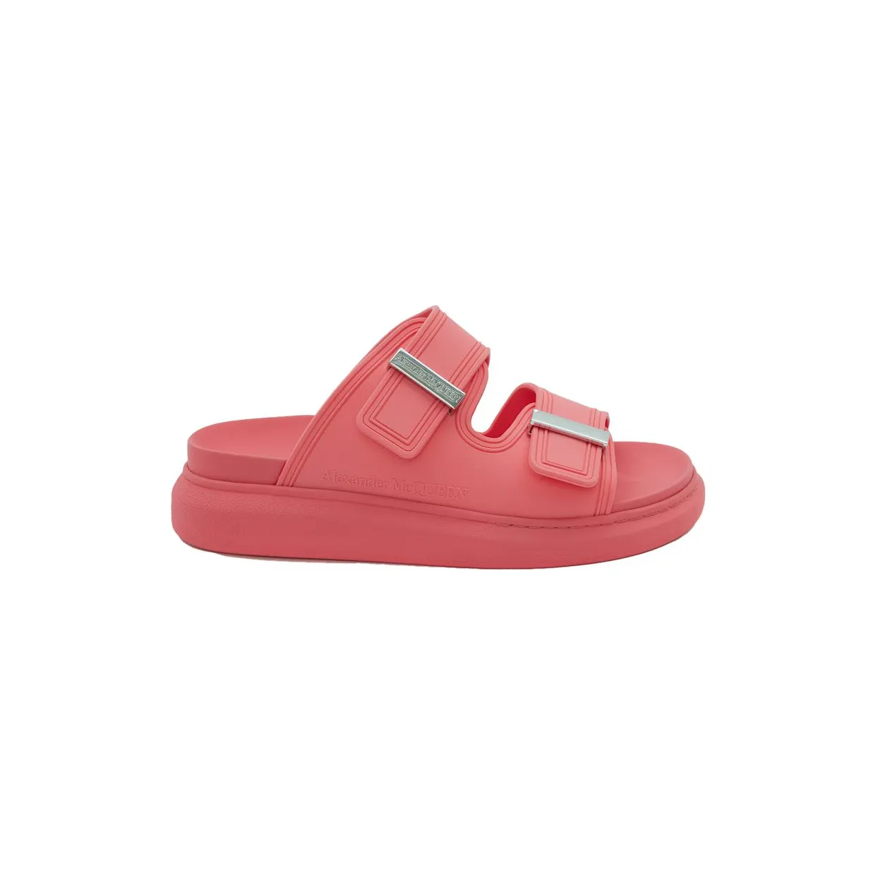 Alexander McQueen Hybrid Buckled Rubber Sandals Coral (658063W4Q516279)