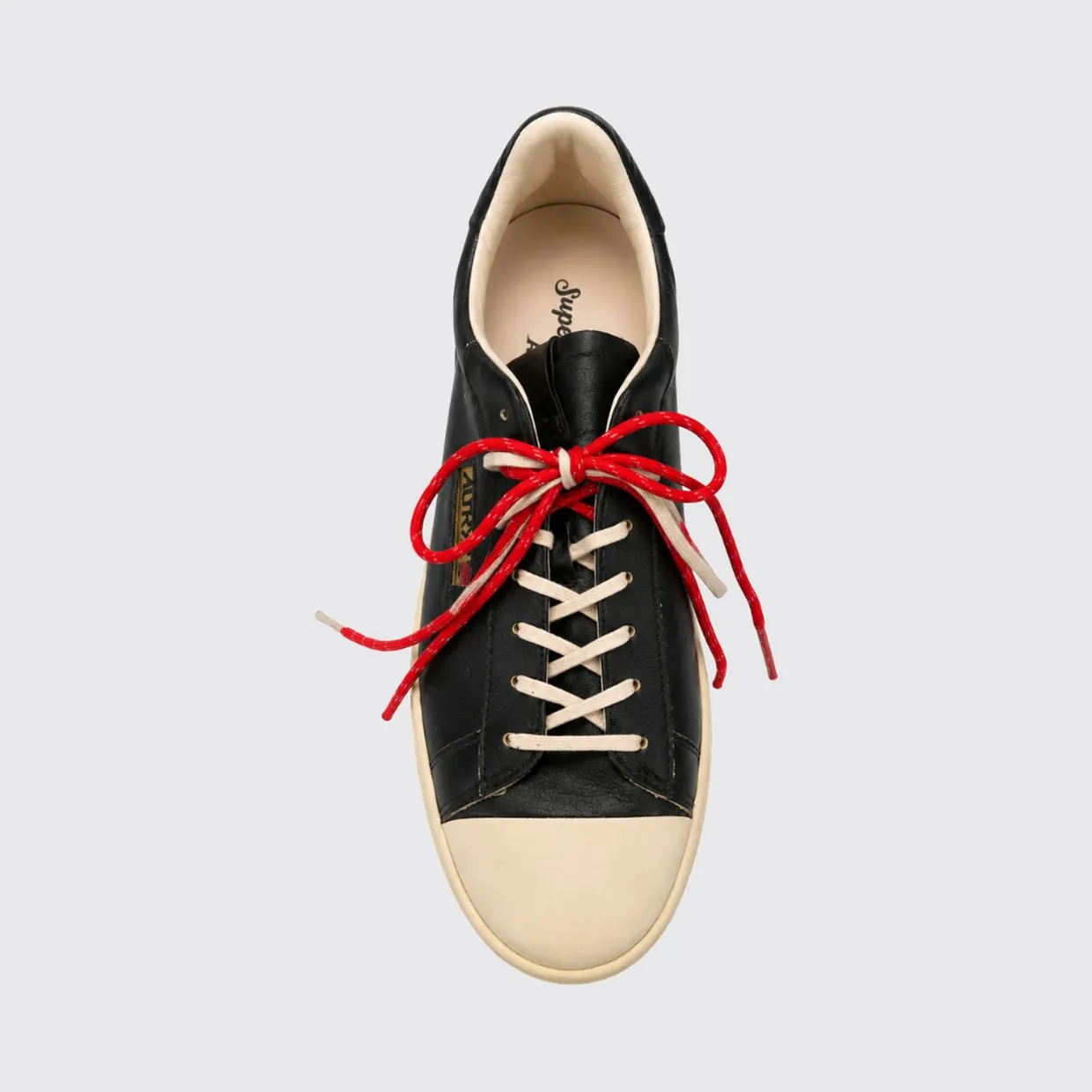 Autry Dallas Vintage Leather Sneakers with Embroidery and a Worn-Out Effect Black (DVLMOJ01) (2)
