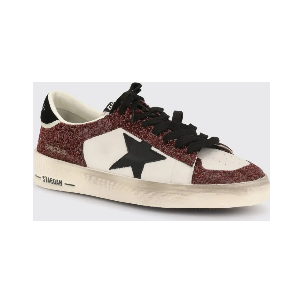 Golden goose Stardan Calfskin Leather Sneakers with Glitter Details White (GWF00333F00876615994)