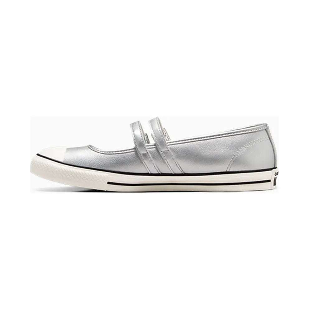 Converse Chuck Taylor All Star Mary Jane Metallic Leather Silver/Egret/Black (A12201C)