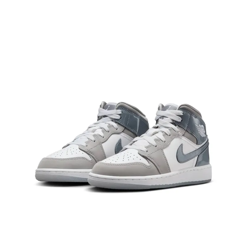 Jordan 1 Mid GS “White Medium Cool Grey” (HF3193-100)