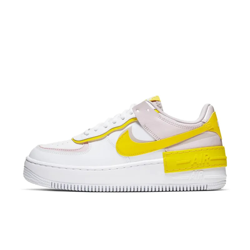 Nike Air Force 1 Shadow White Barely Rose (W) White/Barely Rose-Platinum Violet-Speed Yellow (CJ1641-102)