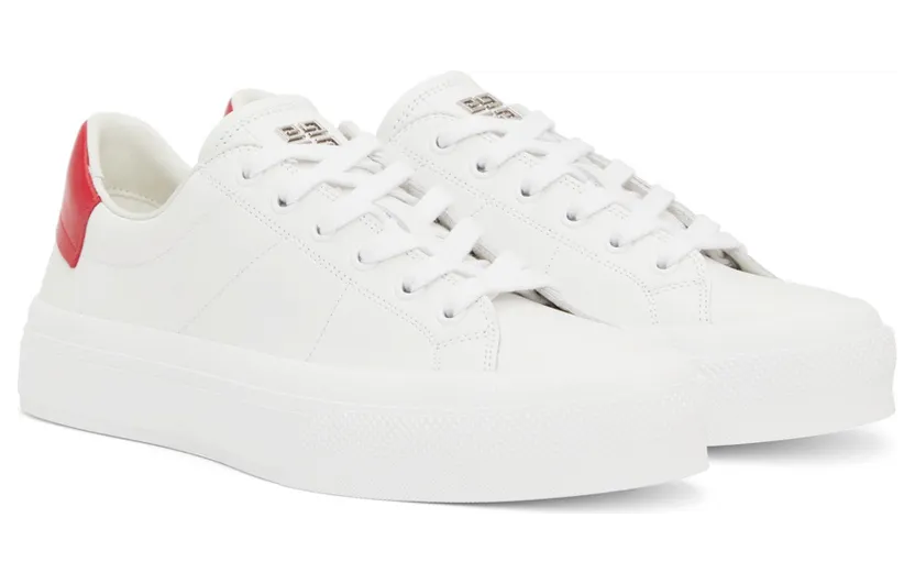 Givenchy White & Red Leather City Sport Sneakers (BH005VH118112) (4)