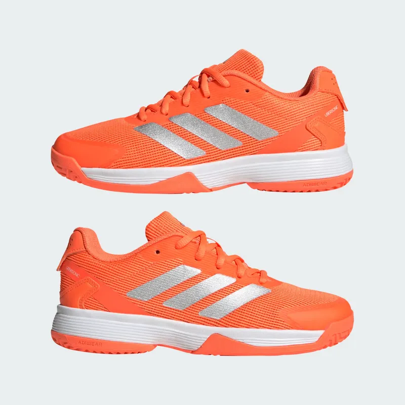 adidas Ubersonic Tennis Shoes Kids “Lucid Orange / Silver Metallic / Cloud White” (JR4509)
