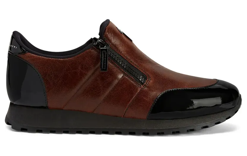 Giuseppe Zanotti Ilde Run Sneakers mit doppeltem Reißverschluss – Braun (IU10058K17)