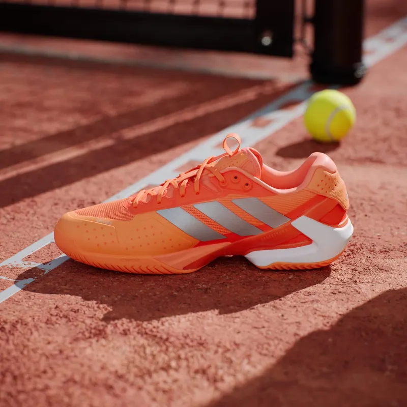 Adidas Adizero Ubersonic 5 Tennis Shoes Lucid Orange / Silver Metallic / Core Black (JR1734)