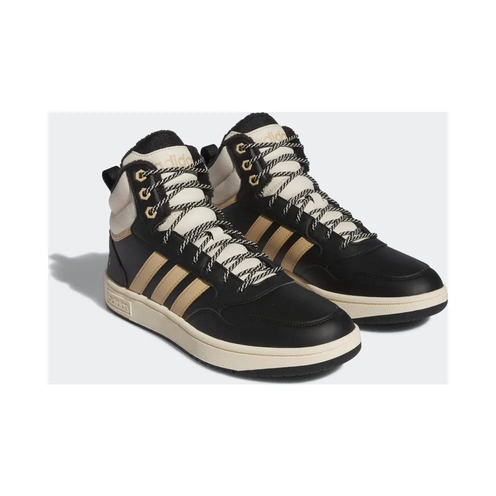 Adidas Hoops 3.0 Mid Lifestyle Basketball Classic Winter Shoes Core Black / Magic Beige / Wonder White (IG7927)