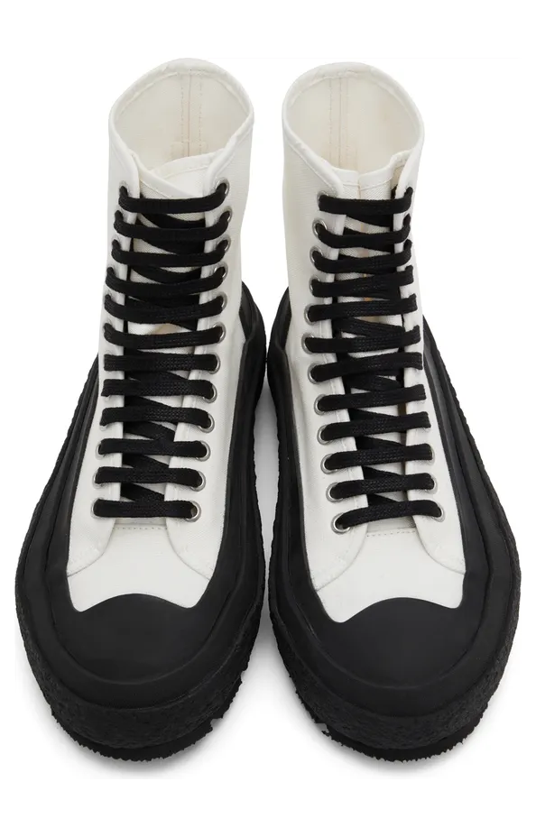 Jil Sander Off-White Canvas High-Top Sneakers (JI37522A_15600) (5)