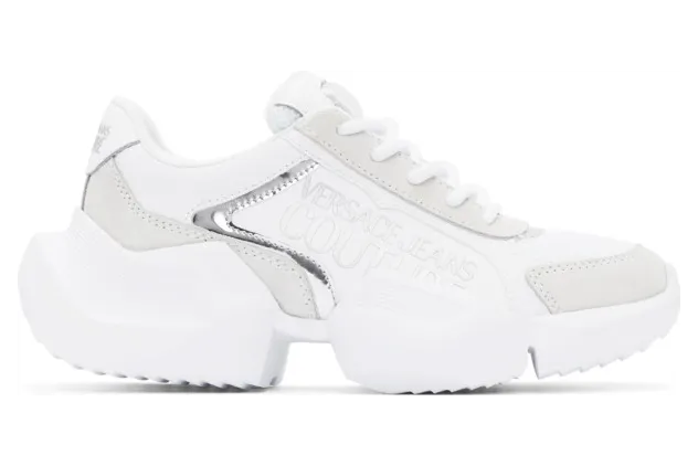 Versace Jeans Couture White and Grey Gravity Logo Sneakers (EE0VWASU3E71929)