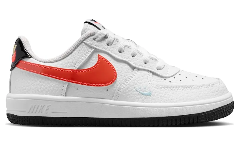 Nike Force 1 Low Smiley Swoosh White Black Flash Crimson (IV5085-100)