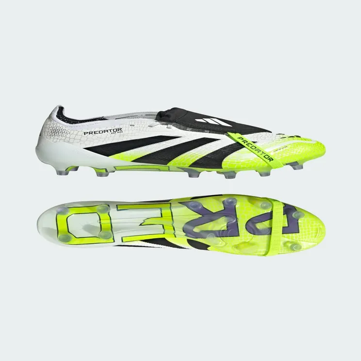 adidas Predator Elite Fold-over Tongue Artificial Grass Boots “Cloud White / Core Black / Lucid Lemon” (JS0945)
