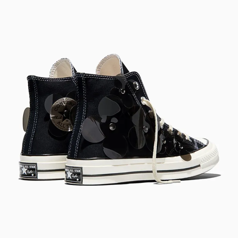 Converse Chuck 70 Hi 3-D Flourish Black Translucent Flowers (A20662C)