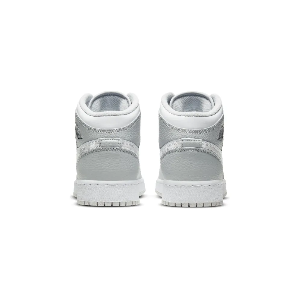 Jordan 1 Mid Grey Camo (GS) White/Photon Dust-Grey-Fog (DD3235-100)