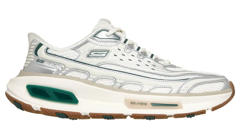 Skechers Slip-ins: Arch Fit D’Lites 330 – Modern Retro Jogger Sneaker Gebroken Wit/Groente