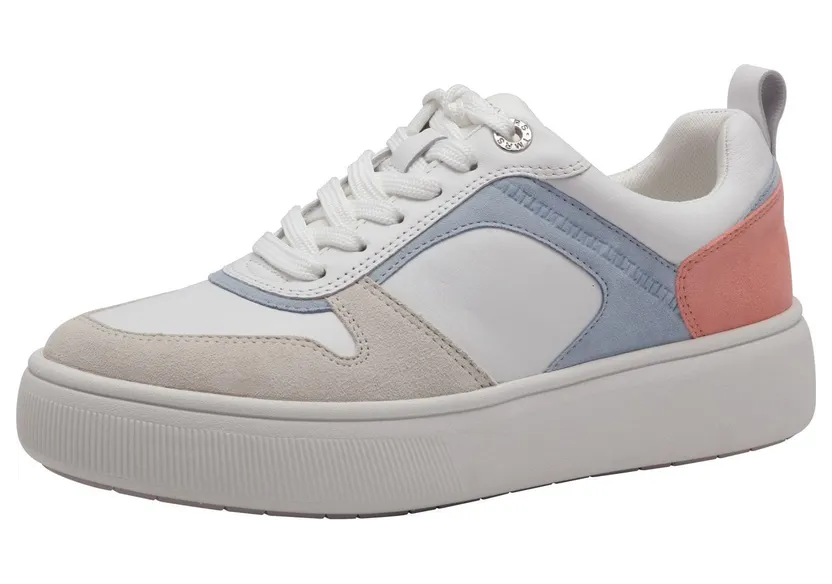 Tamaris sneaker Camel / Lichtblauw / Cranberry / Wit (917952)