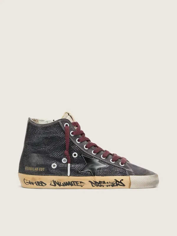 Golden Goose Women’S Francy Lab In Black Suede With Black Star And Black Swarovski (GWF01086.F008476.90520)