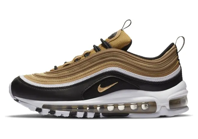 Nike Air Max 97 Metallic Gold Black White (GS)