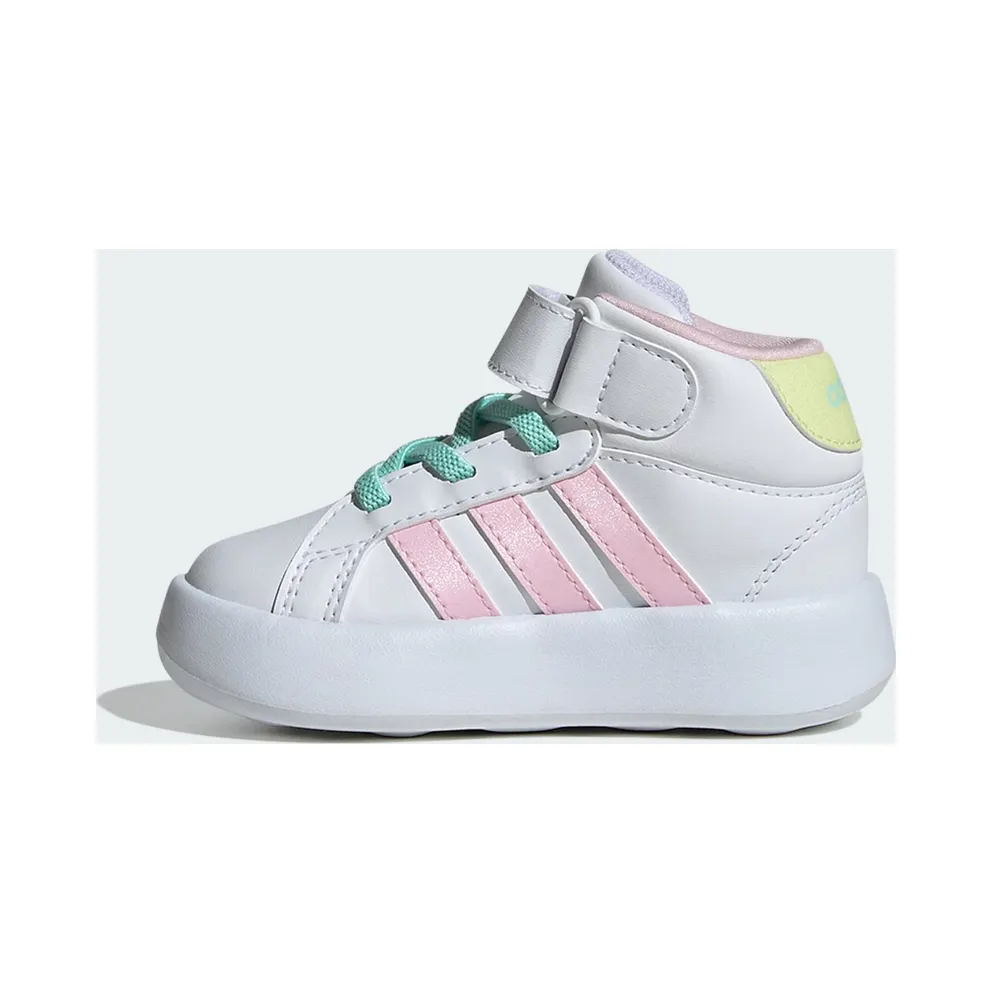 Adidas Grand Court Mid Kids Cloud White / Clear Pink / Ice Yellow (IE8704)