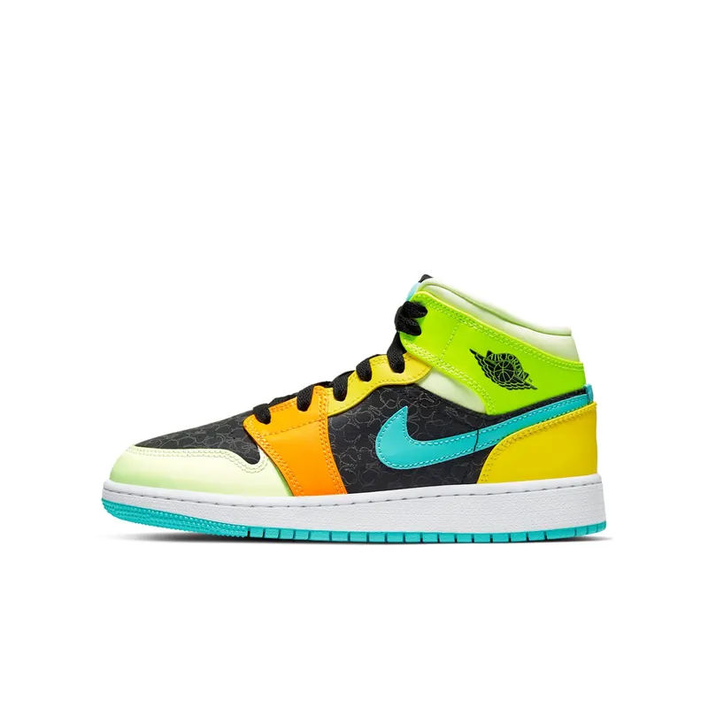 Jordan Air 1 Mid SE Aurora Green (GS) Black/Aurora Green (bq6931-037)
