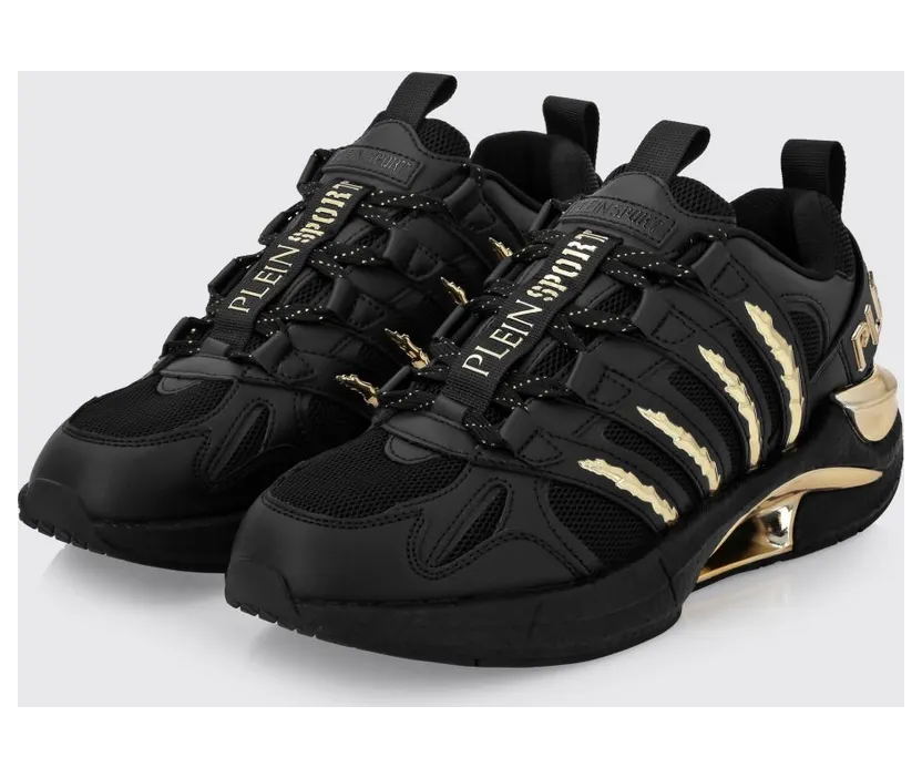 Plein Sport Leather And Mesh Sneakers Black 1 (FAESUSC0852STE003N0293)