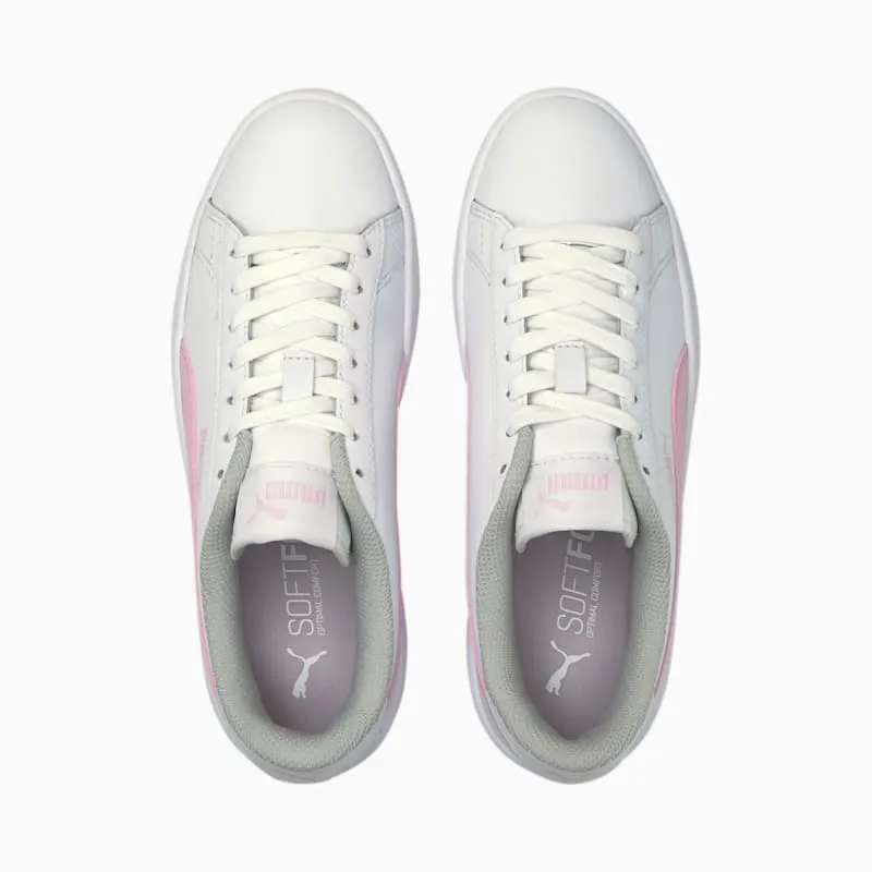PUMA Smash V2 Youth White/Pink Lady (365170-28)