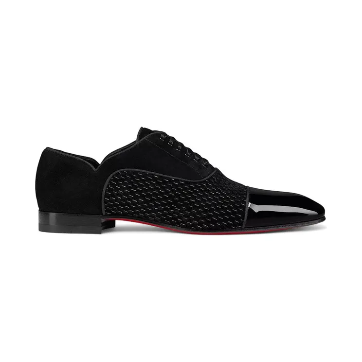 Christian Louboutin Greggy Chick Flat Oxford Shoes Black (3230782 BK01)