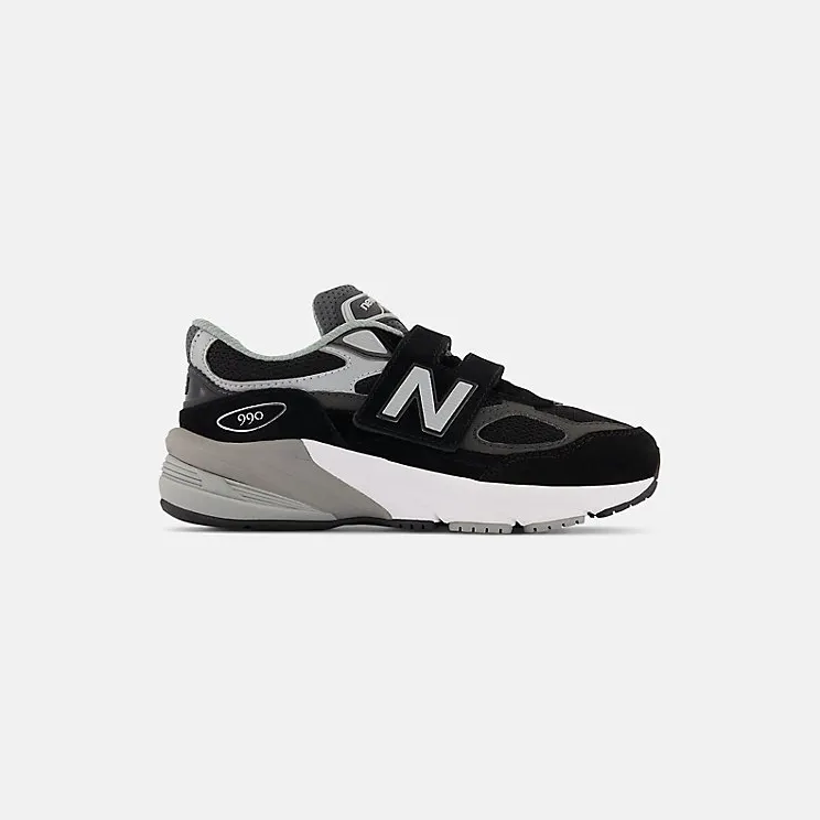 New Balance FuelCell 990v6 Hook and Loop Black Silver (PV990BK6)