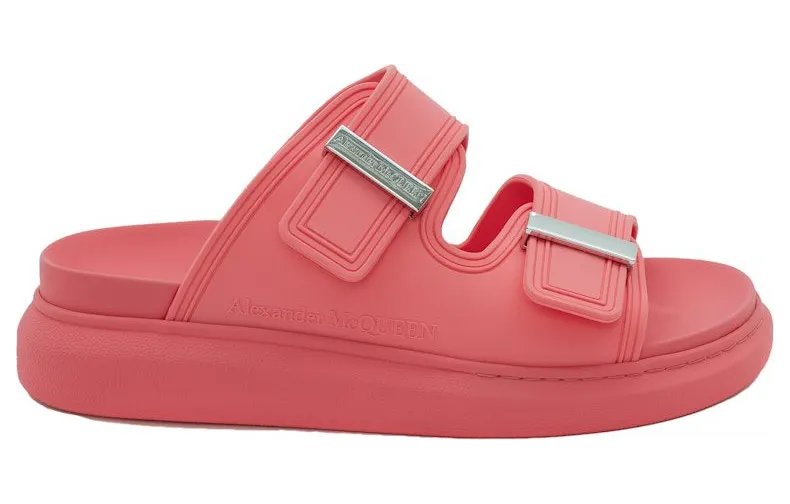 Alexander McQueen Hybrid Buckled Rubber Sandals Coral (658063W4Q516279)