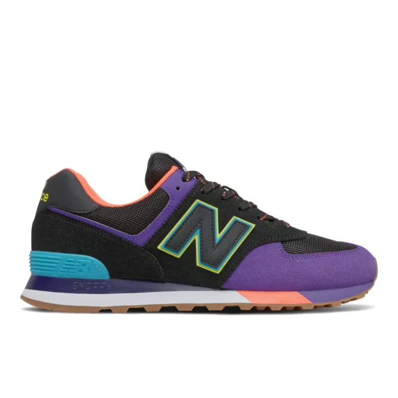New Balance 574 Black Purple Orange Blue (ML574PT2)