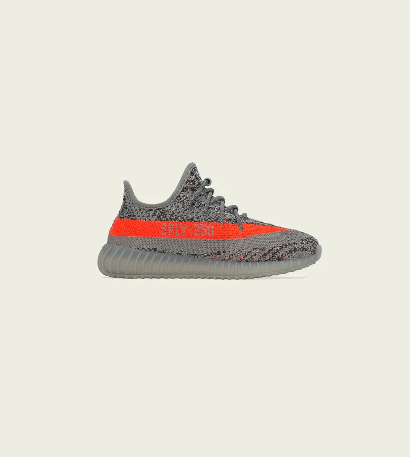 adidas YEEZY BOOST 350 V2 KIDS Beluga Rf / Steeple Gray / Solar Red (GW1230)