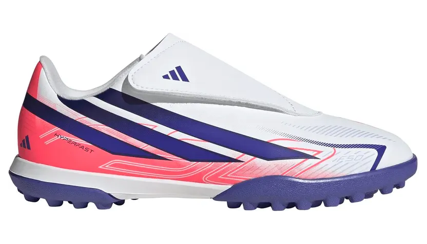 Adidas F50 Hyperfast Club Hook and Loop TF Kinder Multinockenschuhe, weiß, Größe 28 (KK1335)