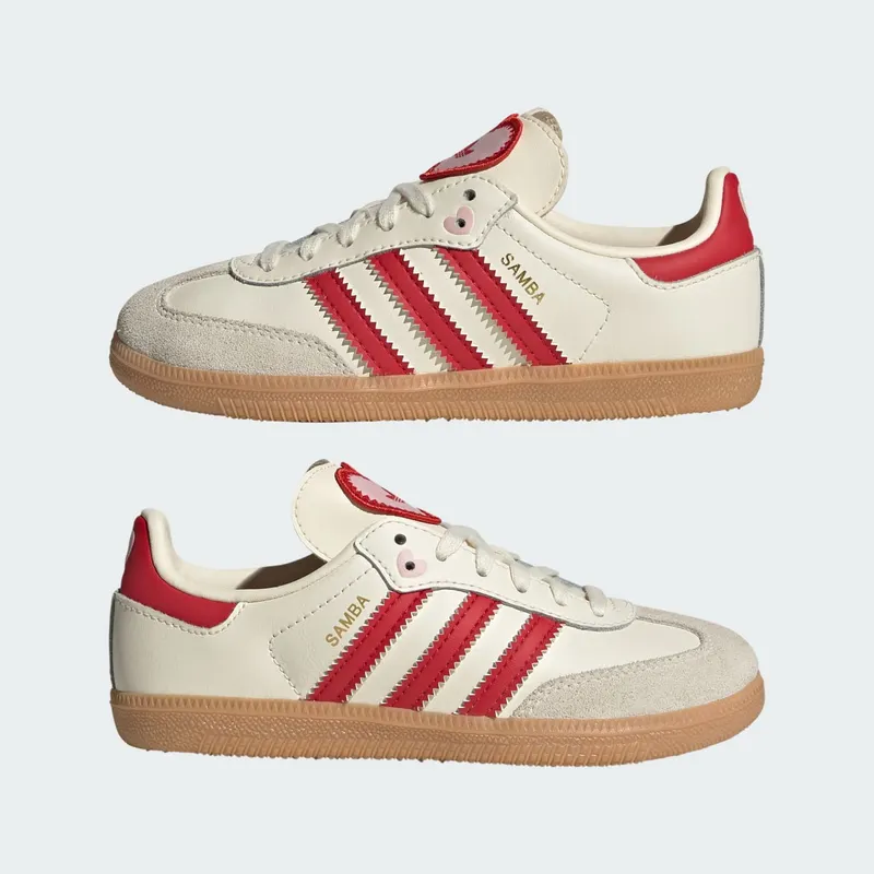 Adidas SAMBA OG Shoes Cream White / Better Scarlet / Gum (KI6681)