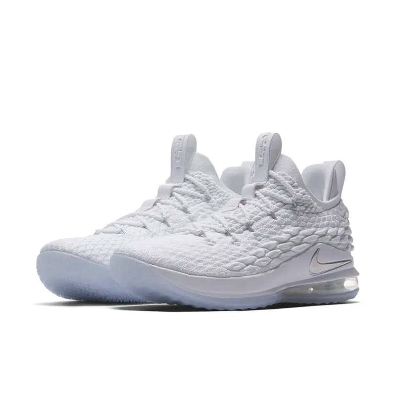 Nike LeBron 15 Low White Metallic Silver White/Metallic Silver-White (AO1755-100)