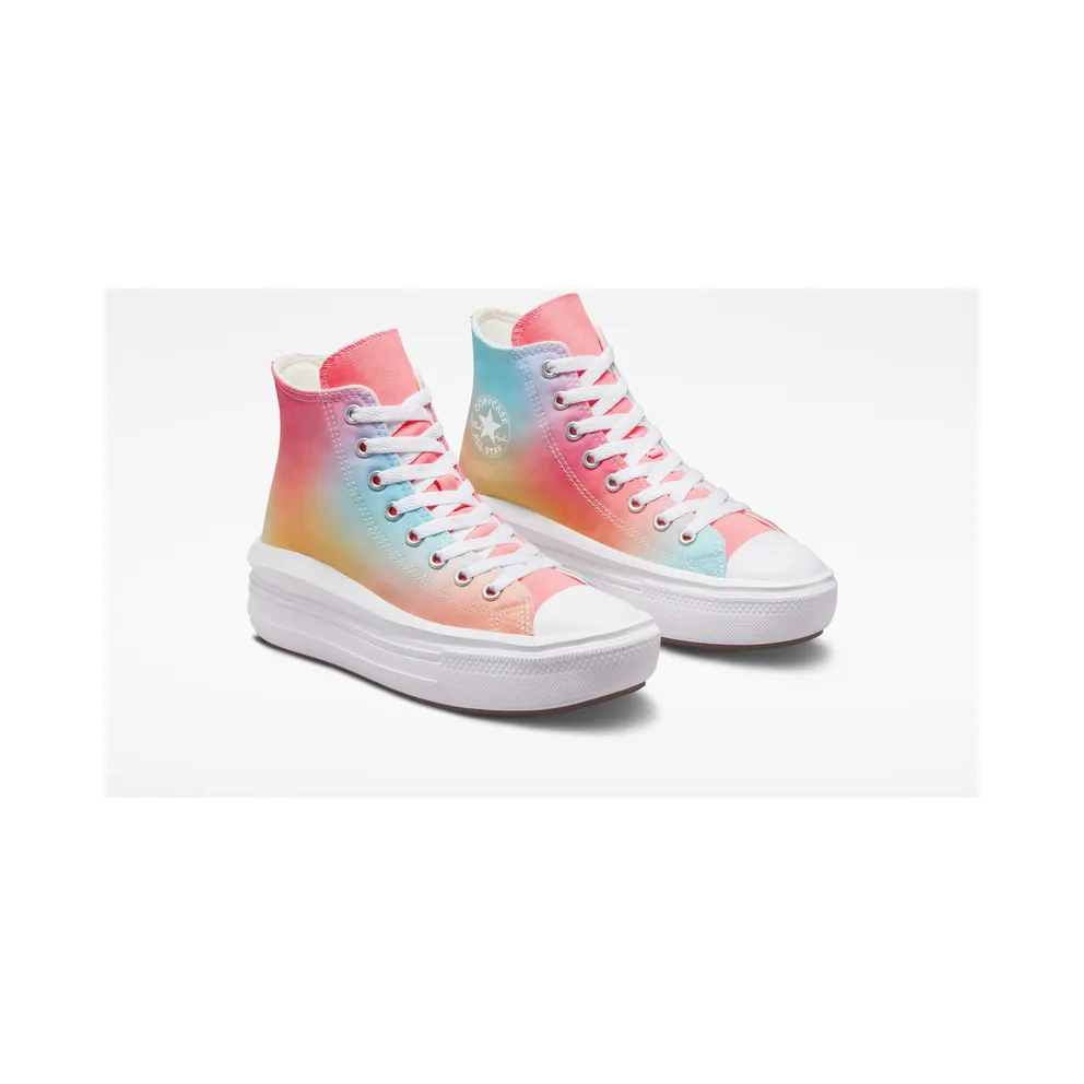 Converse Chuck Taylor All Star Move Platform Rainbow Ombre Lawn Flamingo/egret/white