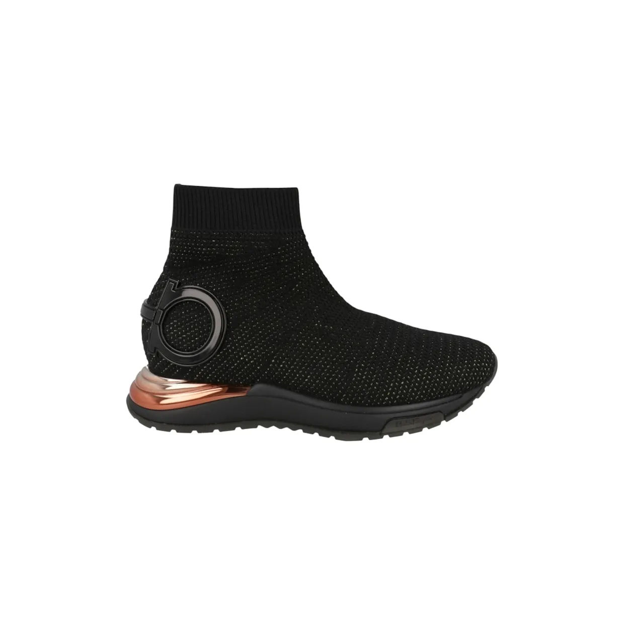 Ferragamo Gardena Ankle Sock Sneakers Black Gold (035222-756164-1C)