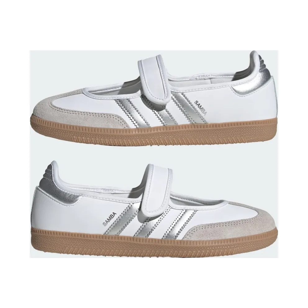 Adidas SAMBA OG Shoes Cloud White / Silver Metallic / Gum (KJ3785)