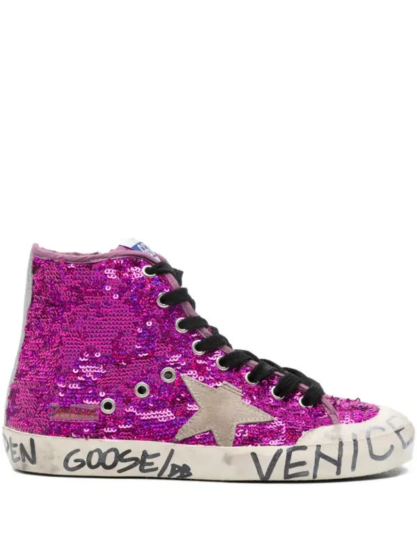 Golden Goose Francy Penstar Sneakers mit Pailletten – Violett (GWF00114F002977)