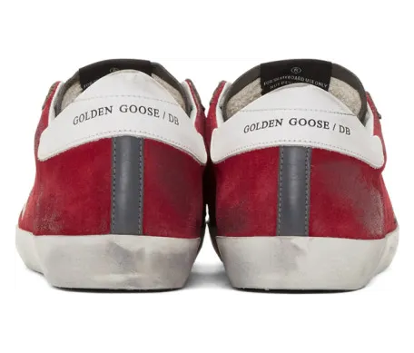 Golden Goose Red and Grey Suede Superstar Sneakers (G35MS590.Q54) (3)