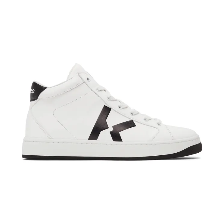 Kenzo White K-Logo Kourt High Sneakers (FB65SN370L50)