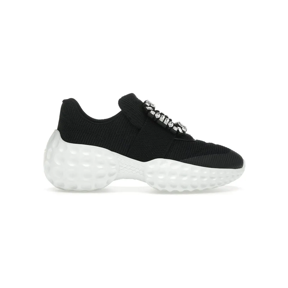 Roger Vivier Viv’ Run Light Black White Crystal Buckle (RVW63731340QPS9999)