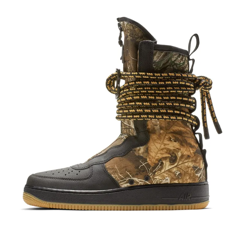Nike SF Air Force 1 High Realtree Black Black/Gum Medium Brown-Elemental Gold-Black (AA1128-004)