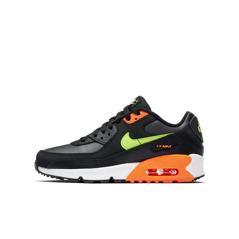 Nike Air Max 90 Black Total Orange Ghost Green (GS) Black/Total Orange-Dark Smoke Grey-Ghost Green (CV9643-001)